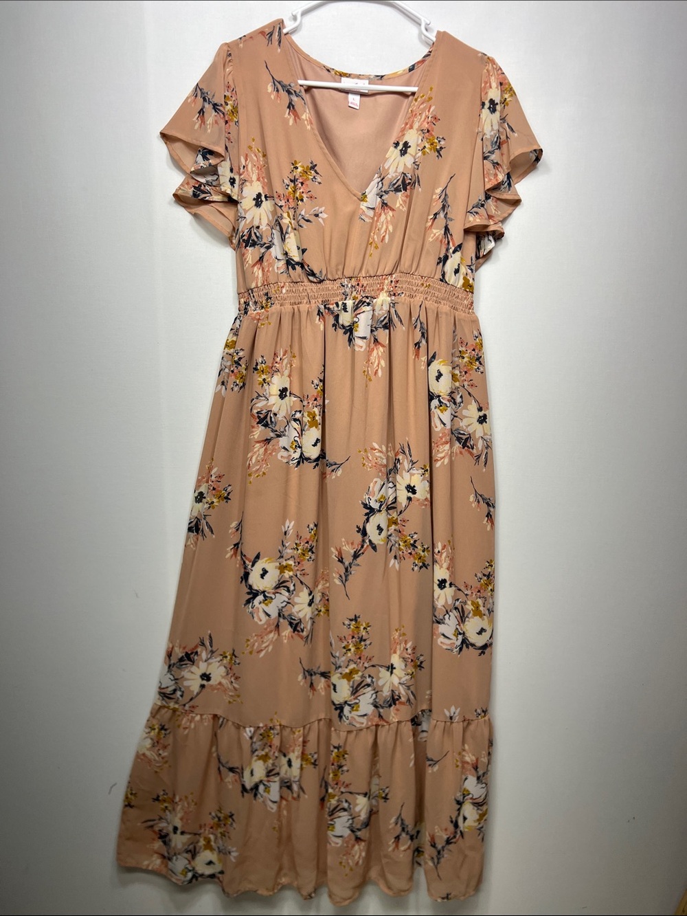 Isabel Maternity by Ingrid & Isabel Peach Floral Maxi Dress